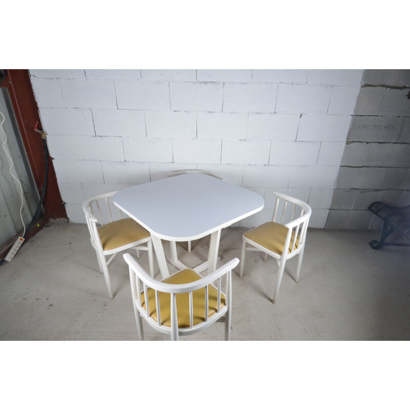 Ensemble table et 4 chaises vintage Thonet 1960
