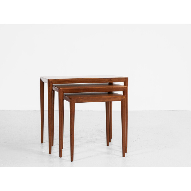 Vintage Nest of tables in teak by Erik Riisager Hansen for Haslev Danish 1960s