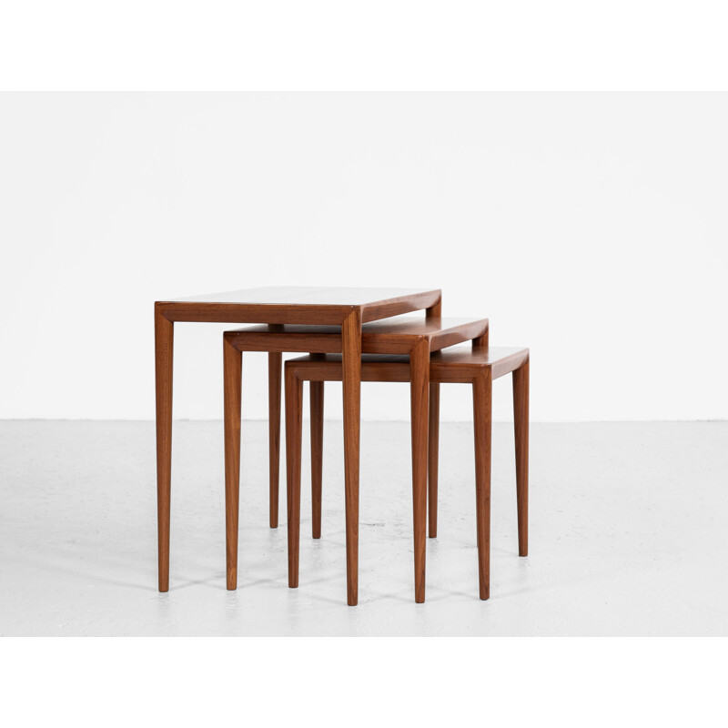 Vintage Nest of tables in teak by Erik Riisager Hansen for Haslev Danish 1960s