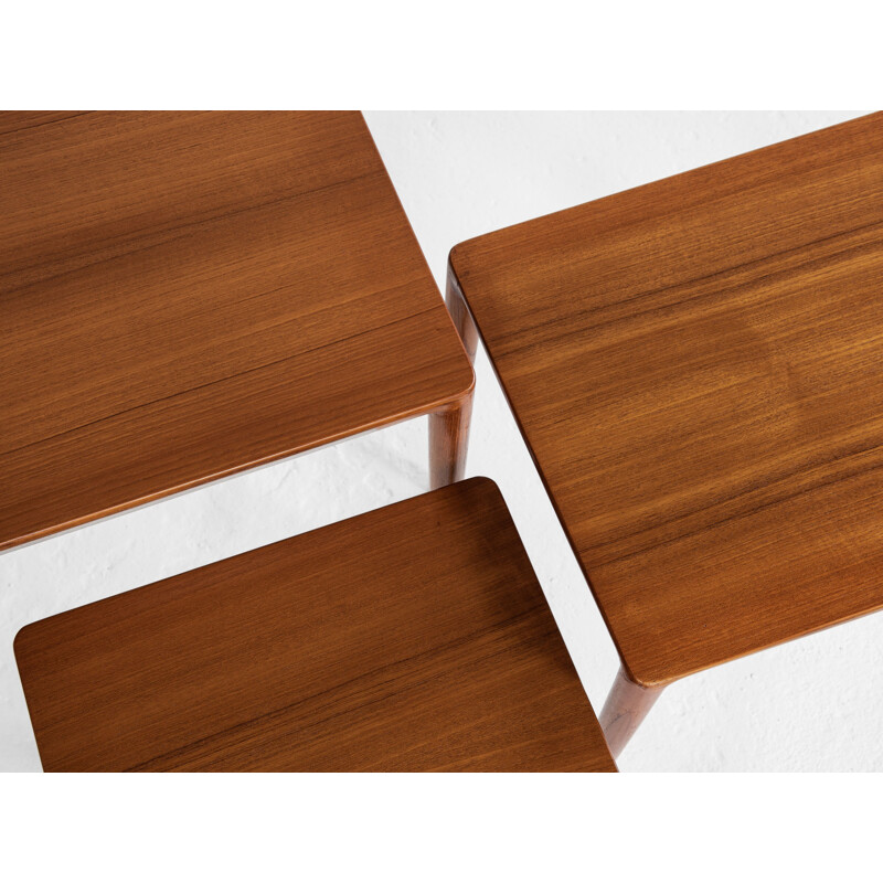 Vintage Nest of tables in teak by Erik Riisager Hansen for Haslev Danish 1960s