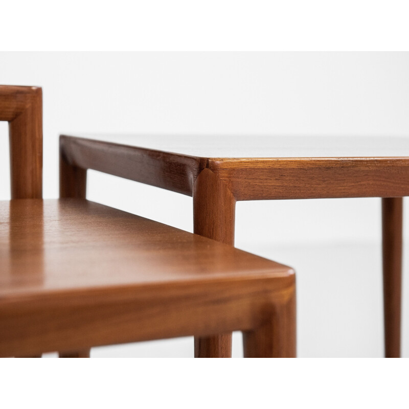 Vintage Nest of tables in teak by Erik Riisager Hansen for Haslev Danish 1960s