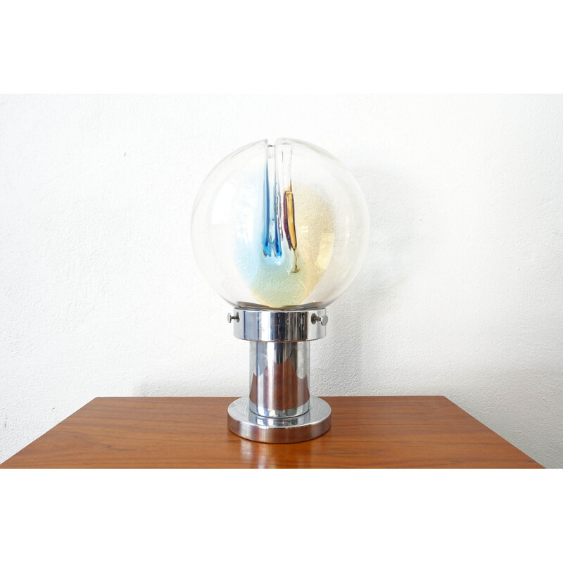 Vintage Space Age Table Lamp by Toni Zuccheri for Venini 1960s