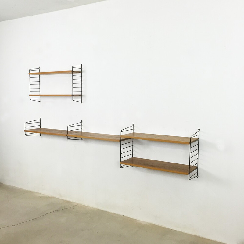 Scandinavian String Furniture shelving system in wood, Nisse STRINNING - 1950s