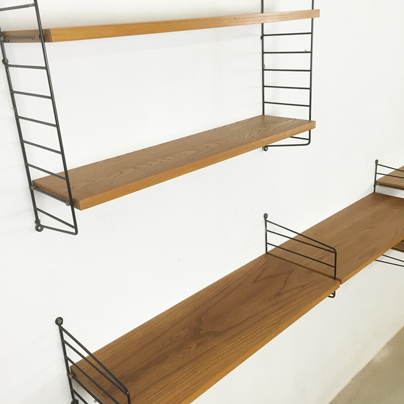 Scandinavian String Furniture shelving system in wood, Nisse STRINNING - 1950s