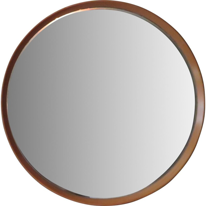 Grand miroir vintage rond scandinave