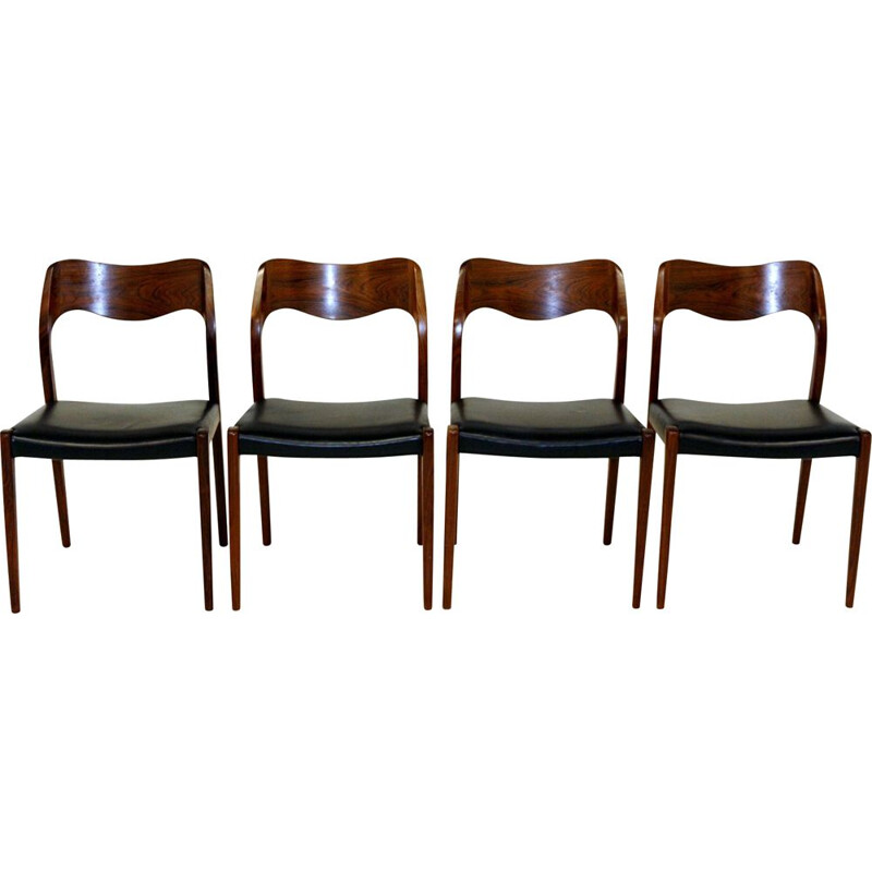 Set of 4 vintage rosewood chairs Danish