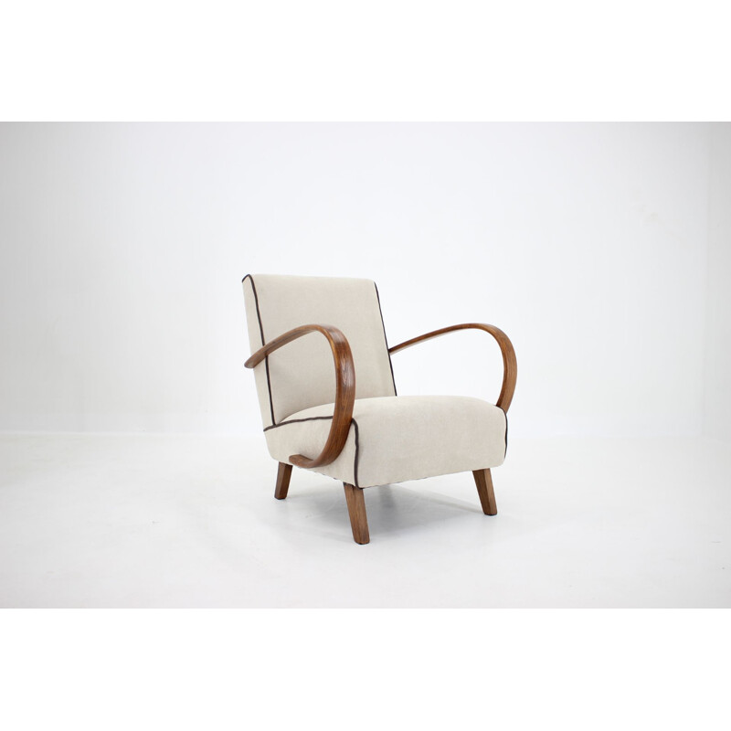 Fauteuil vintage Jindrich Halabala Tchécoslovaquie 1950