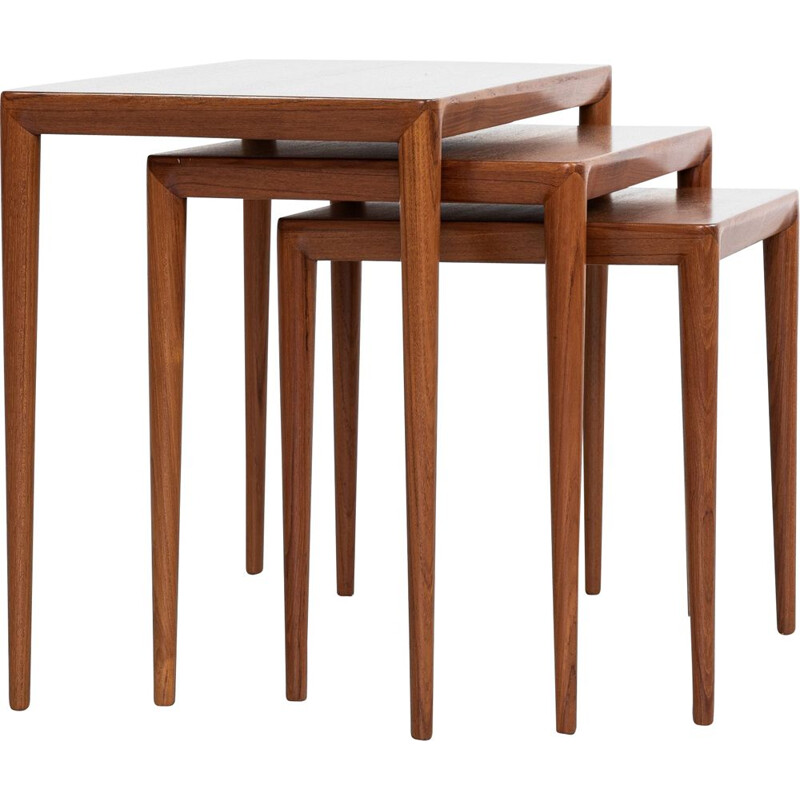 Vintage Nest of tables in teak by Erik Riisager Hansen for Haslev Danish 1960s