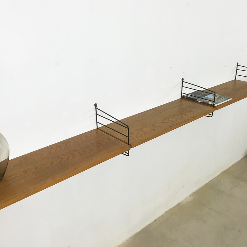 Scandinavian String Furniture shelving system in wood, Nisse STRINNING - 1950s