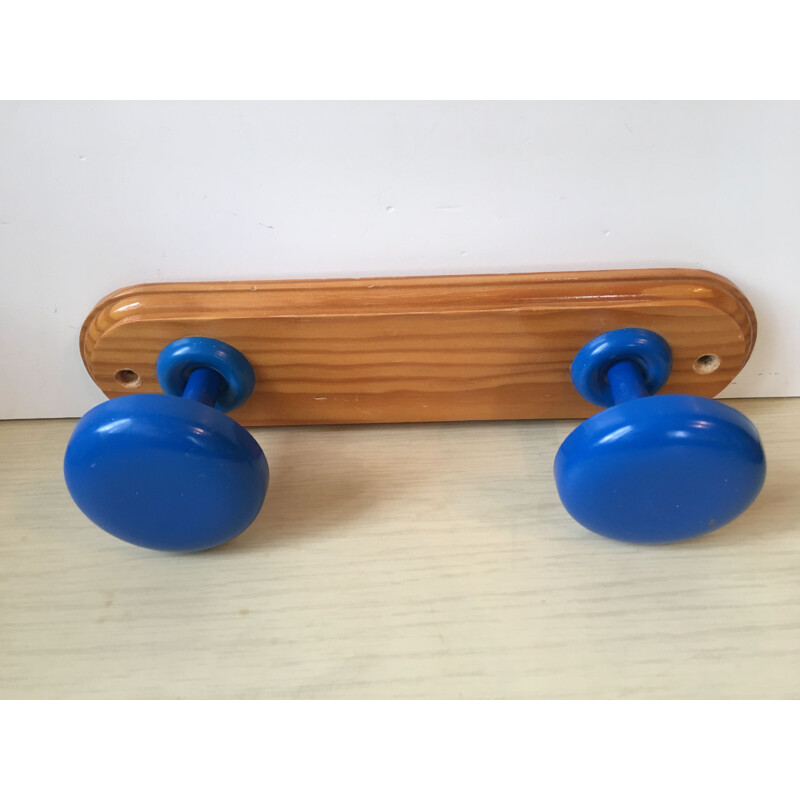 Vintage coat rack electric blue 1980s