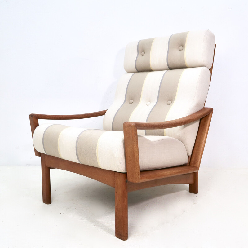 Fauteuil vintage à Dossier Haut en Teck par Grete Jalk pour Glostrup Mobelfabrik 1960