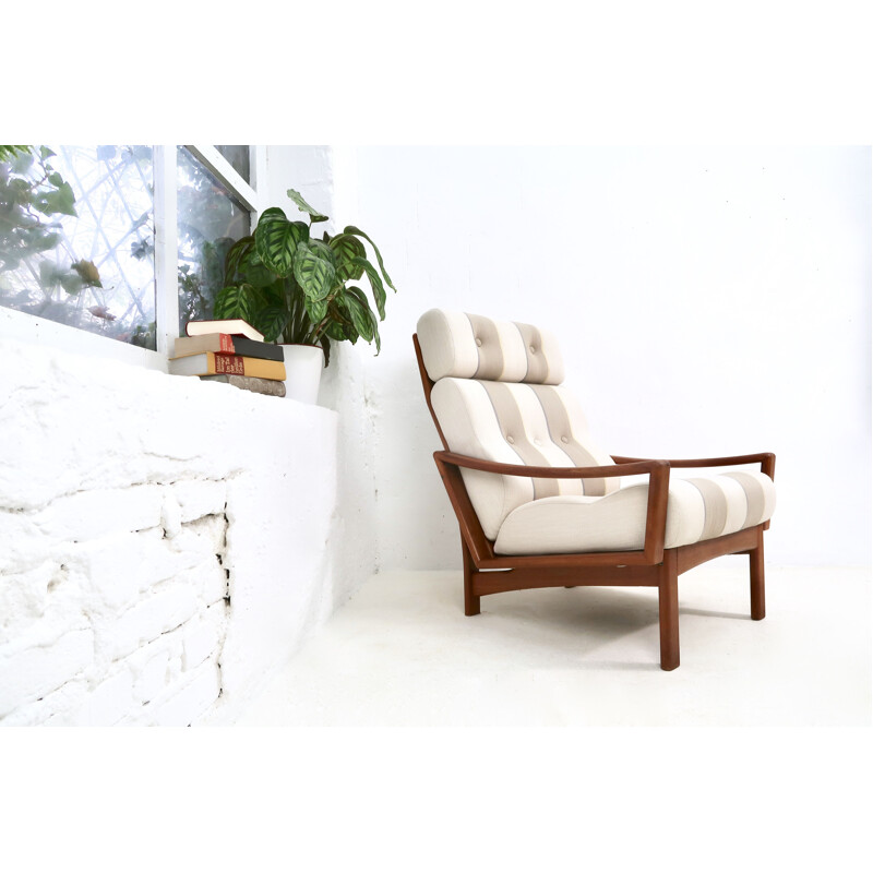 Sillón vintage de teca con respaldo alto de Grete Jalk para Glostrup Mobelfabrik 1960