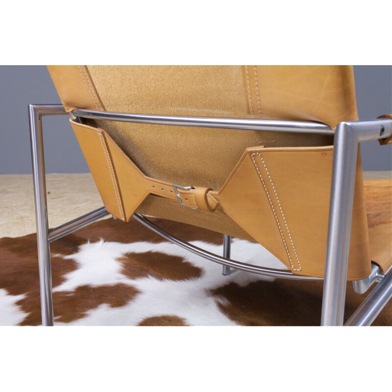 Vintage leather lounge armchair Martin Visser vintage leather SZ02 1960