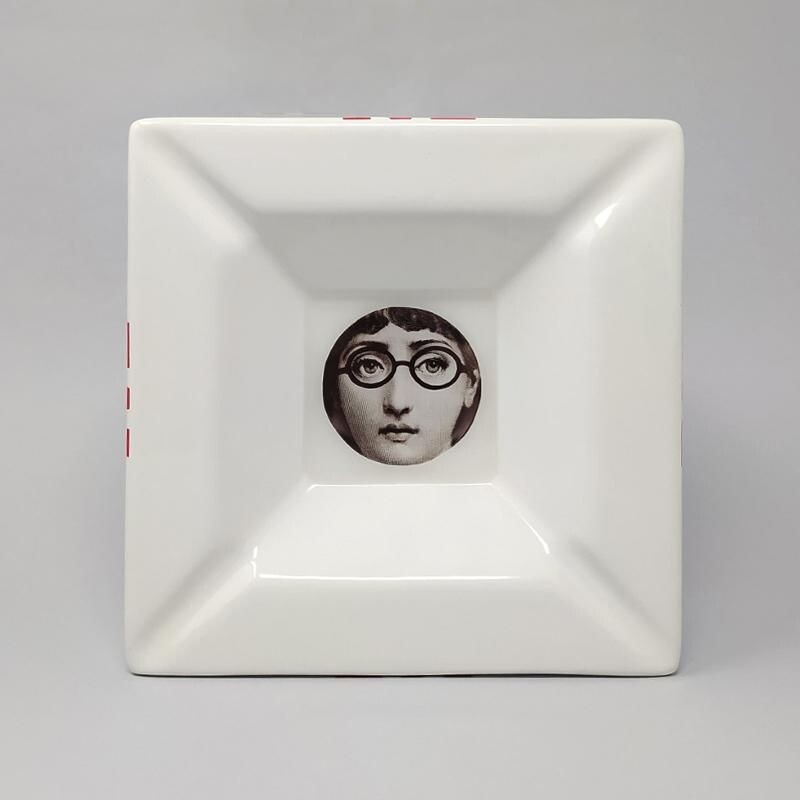 Vintage-Aschenbecher aus Porzellan Fornasetti Leere Tasche von Piero Fornasetti für Winston 1970