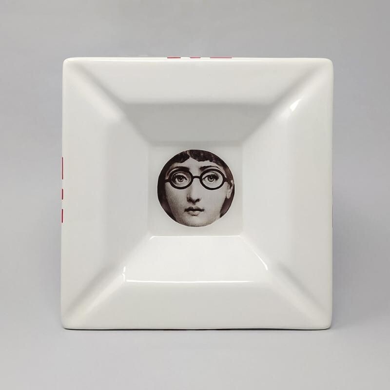 Cendrier vintage en porcelaine Fornasetti Poche vide de Piero Fornasetti pour Winston 1970