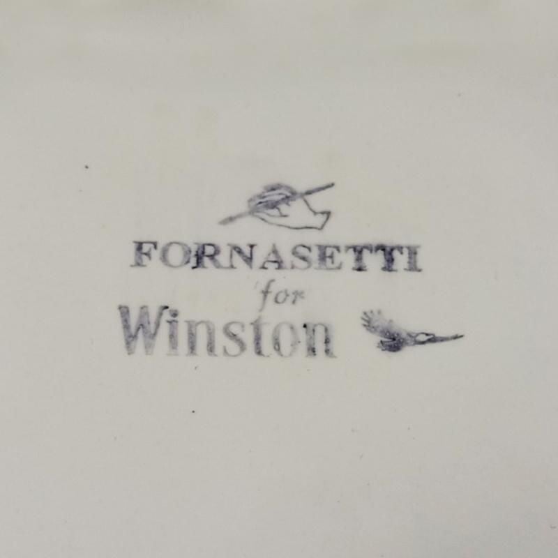 Cendrier vintage en porcelaine Fornasetti Poche vide de Piero Fornasetti pour Winston 1970