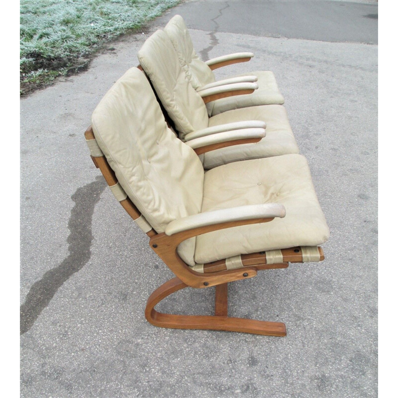 Set of 3 vintage Armchairs Rybo Rykken & Co Norway 1970s