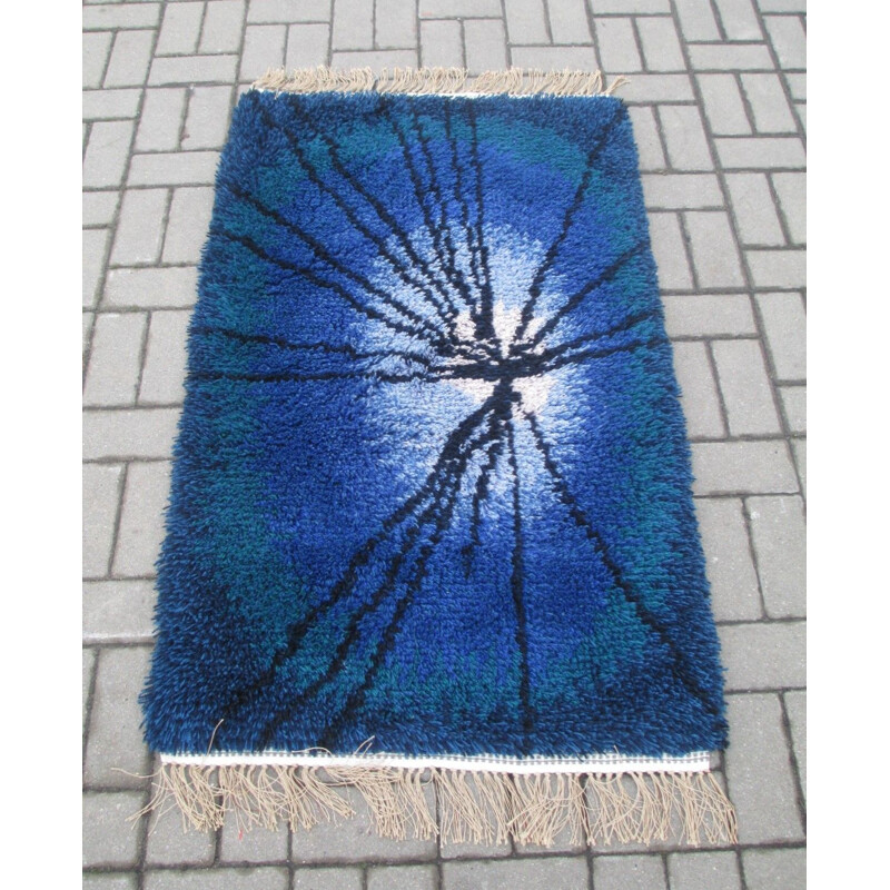 Vintage wool rug by Rya Rug, Sweden 1970