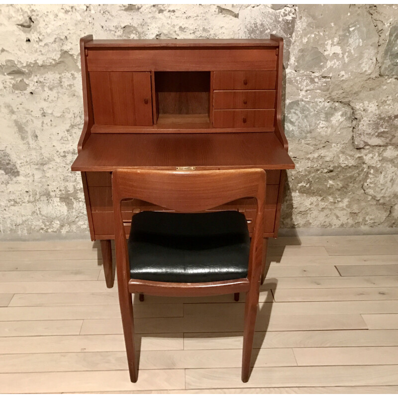 Secretaire vintage en teck Danois 1960