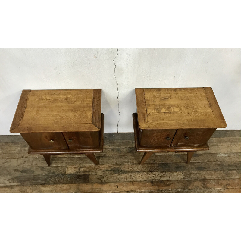 Pair of vintage night tables or sofa end table 1950s
