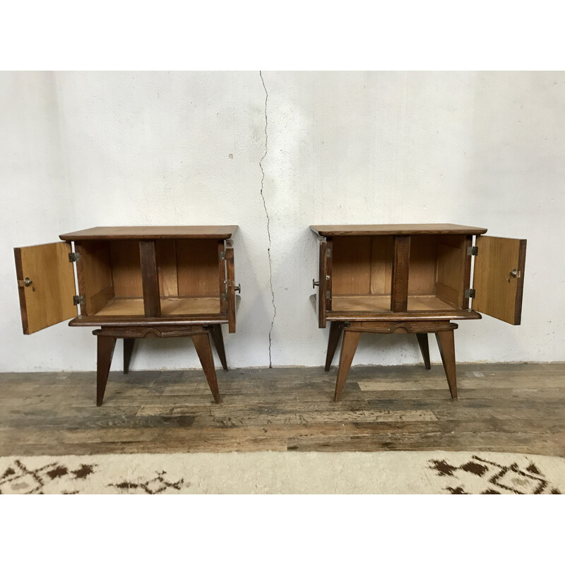 Pair of vintage night tables or sofa end table 1950s