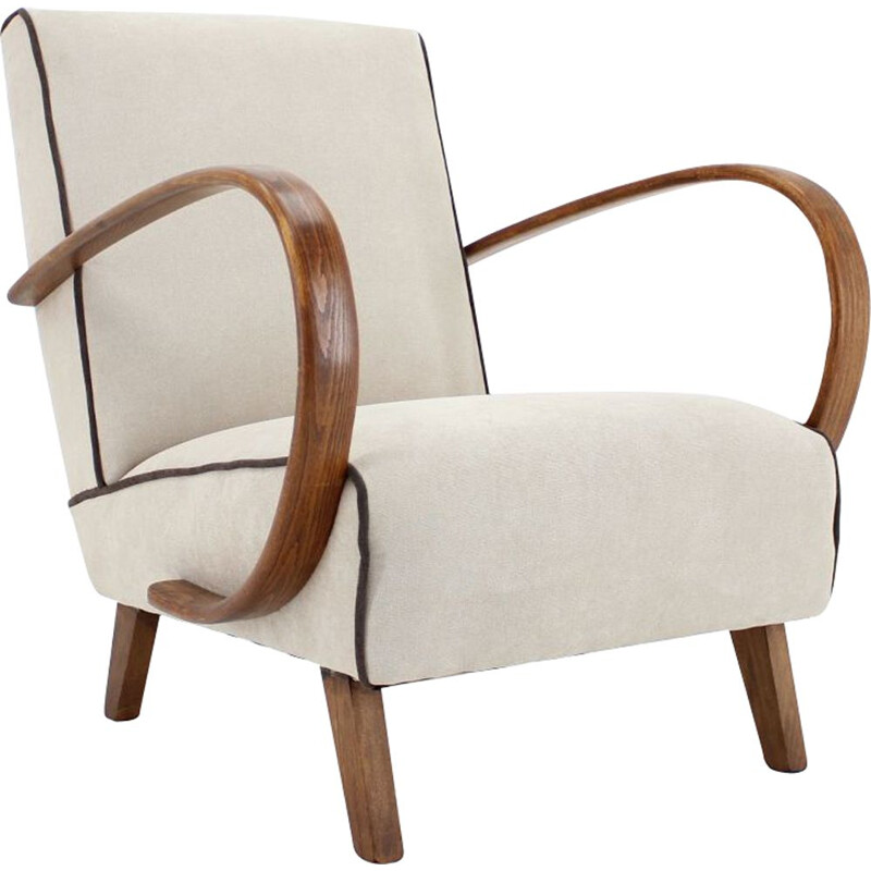 Vintage Jindrich Halabala Armchair Czechoslovakia 1950s