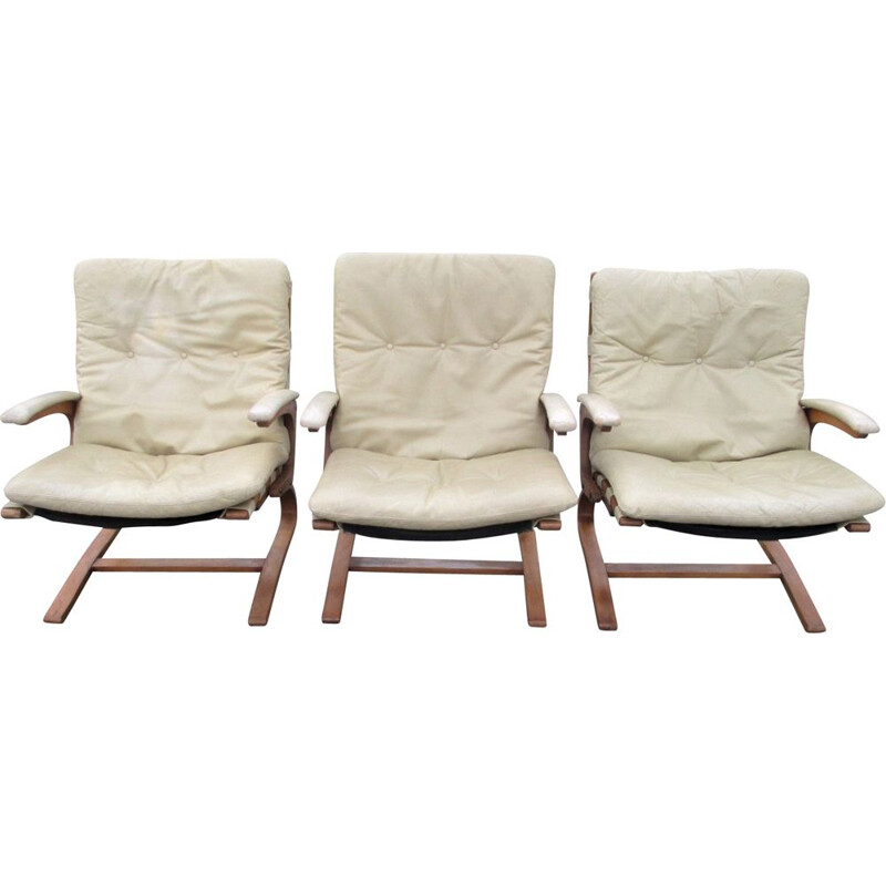 Set van 3 vintage Rybo Rykken fauteuils