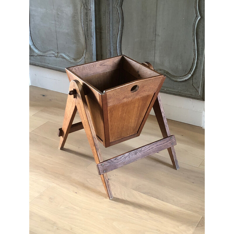 Vintage storage box with compass feet 1950s