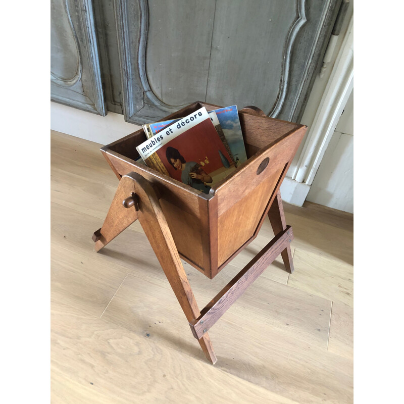 Vintage storage box with compass feet 1950s