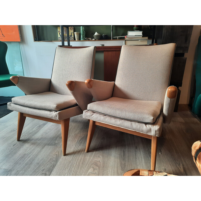 Pair of vintage armchairs redone, stamped parker knoll