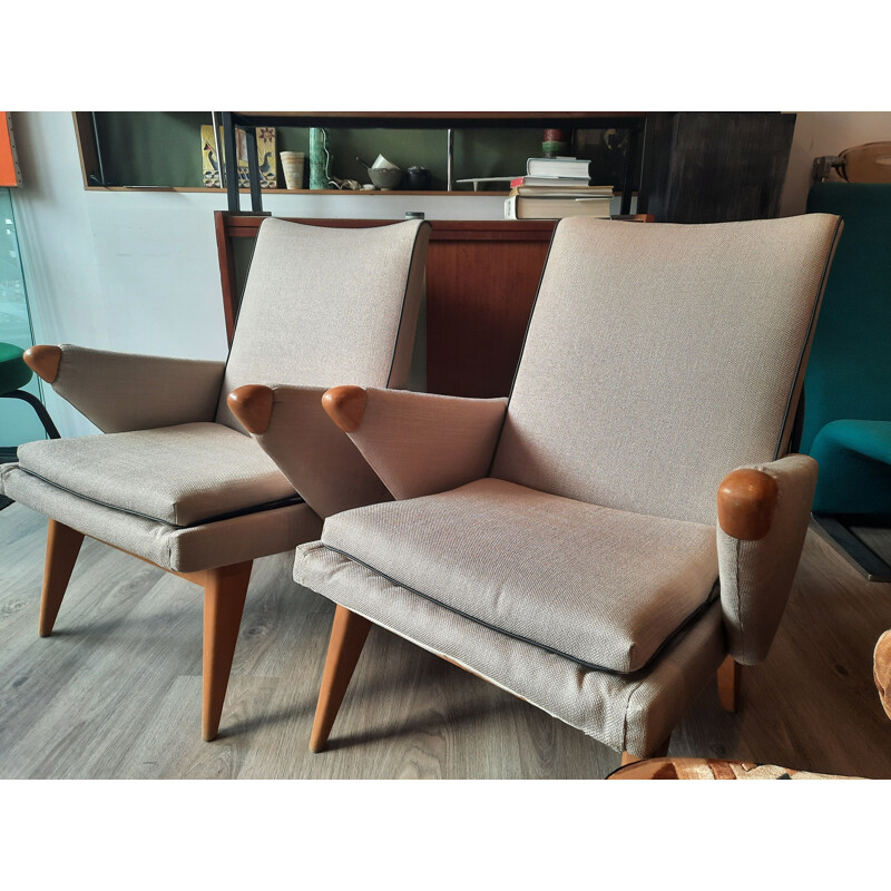 Pair of vintage armchairs redone, stamped parker knoll