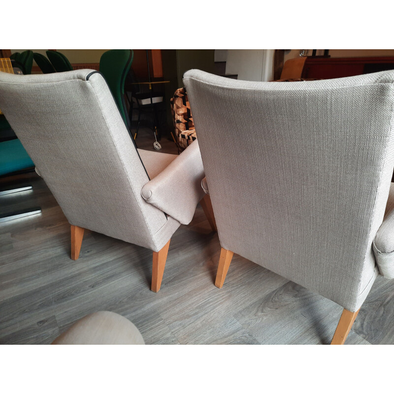 Pair of vintage armchairs redone, stamped parker knoll