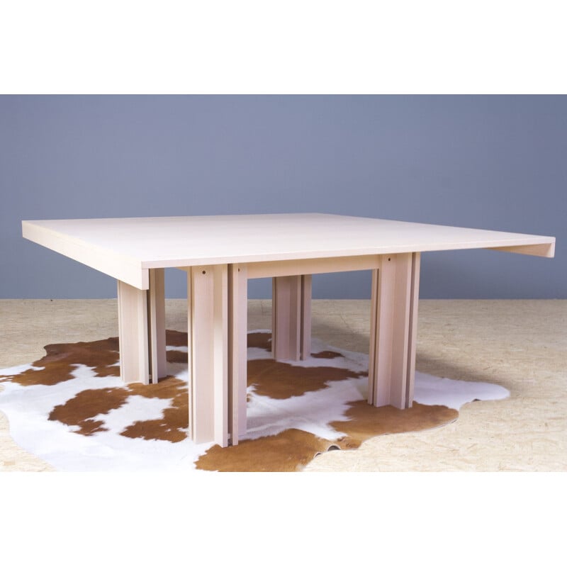 Vintage Quatour dining table in white ash by Carlo Scarpa for Gavina 1974