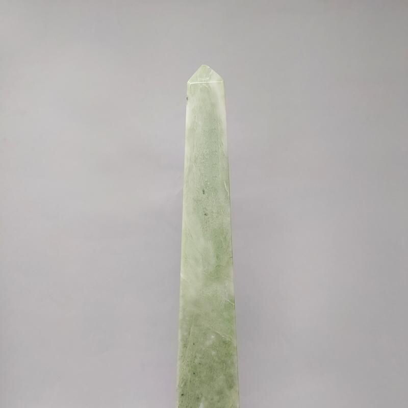 Pair of vintage Green Marble obelisks Handmade Italian 1960s