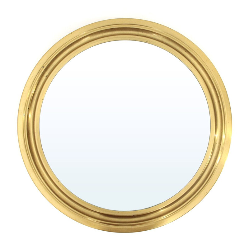 Vintage 'Narciso' mirror with brass frame by Sergio Mazza for Artemide, 1960s