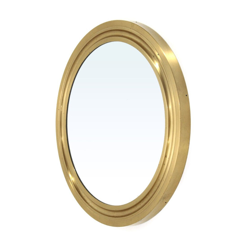 Vintage 'Narciso' mirror with brass frame by Sergio Mazza for Artemide, 1960s