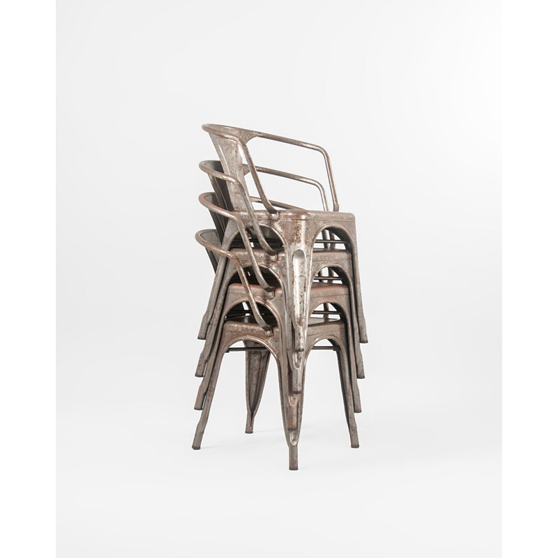 Conjunto de 4 cadeiras Vintage Modelo A56 de Xavier Pauchard para Tolix