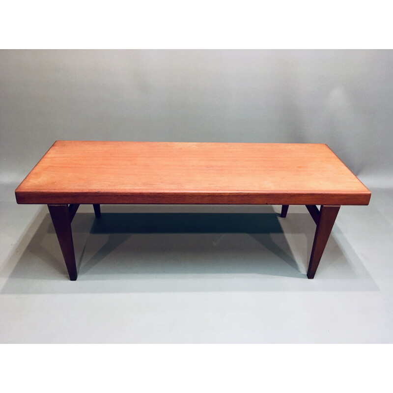 Table basse vintage teck Johannes Andersen scandinave 1950