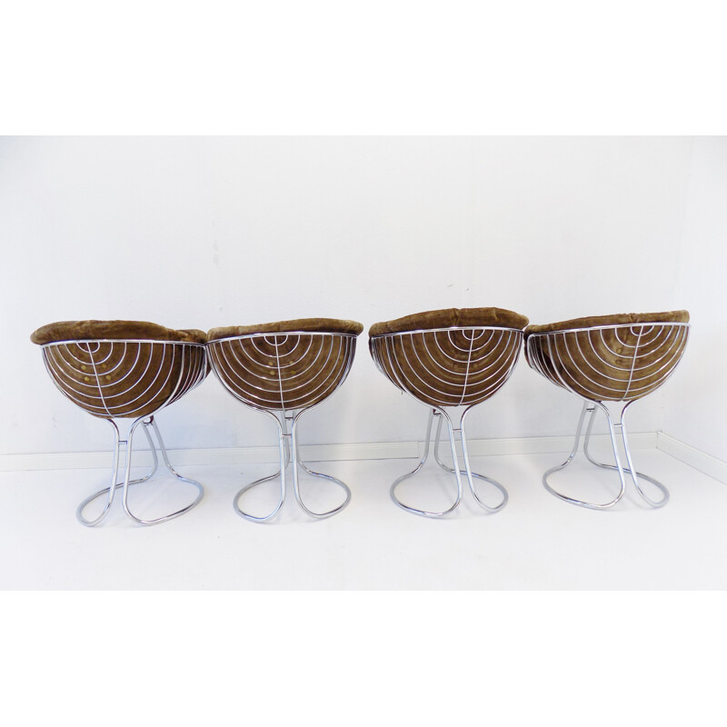 Set of 4 vintage dining chairs by Gastone Rinaldi Rima Pan Am