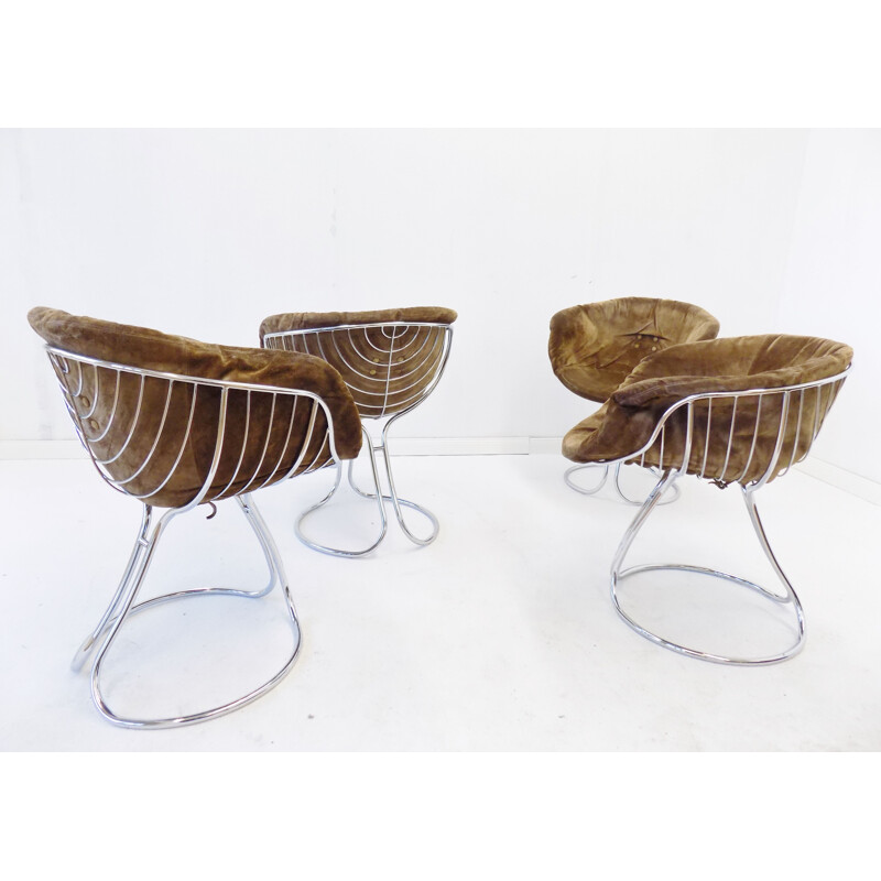 Set of 4 vintage dining chairs by Gastone Rinaldi Rima Pan Am