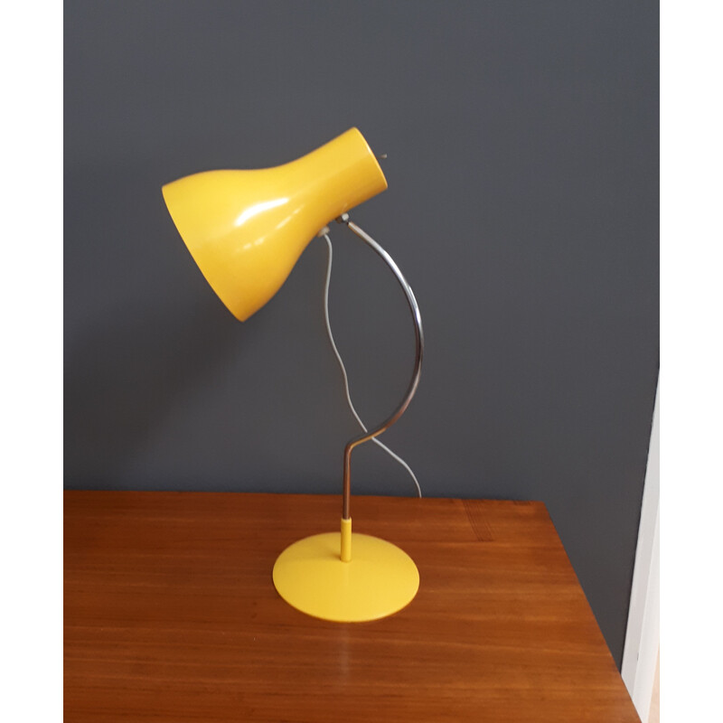 Vintage Yellow j. Hurka table lamp for Napako 1960s