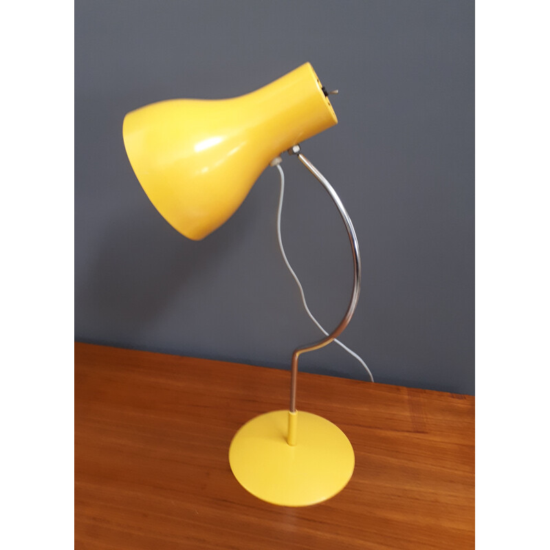 Vintage Yellow j. Hurka table lamp for Napako 1960s