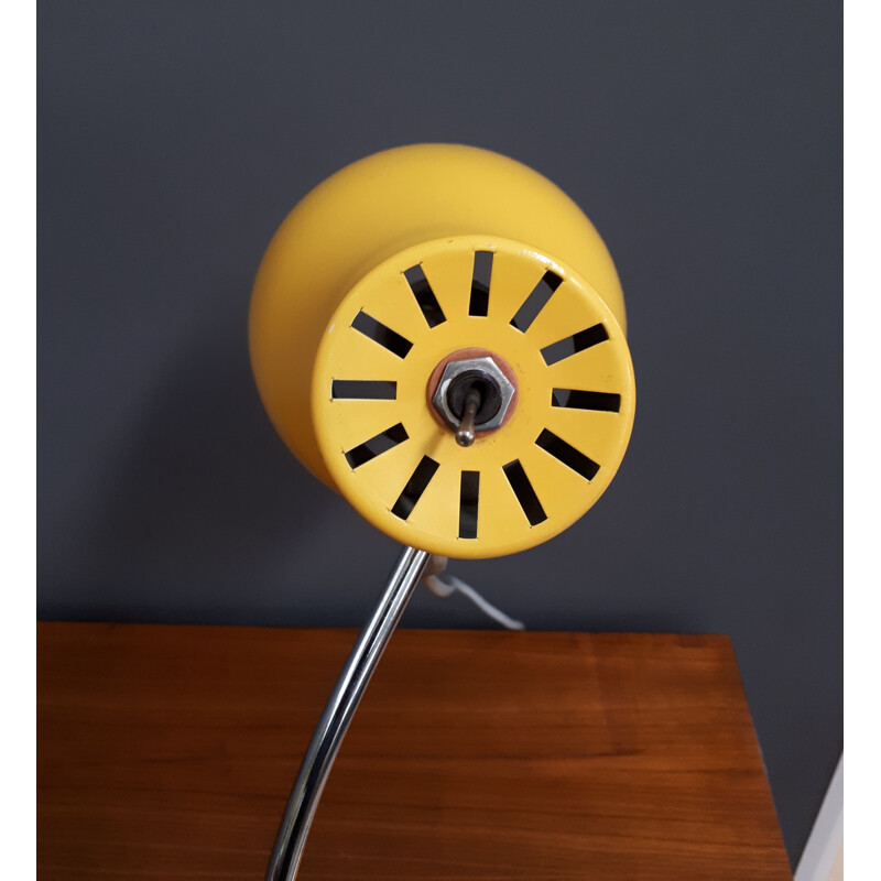 Vintage Yellow j. Hurka table lamp for Napako 1960s