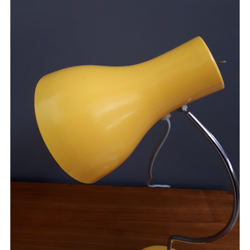 Vintage Yellow j. Hurka table lamp for Napako 1960s