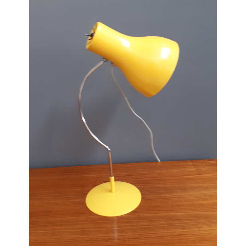 Vintage Yellow j. Hurka table lamp for Napako 1960s