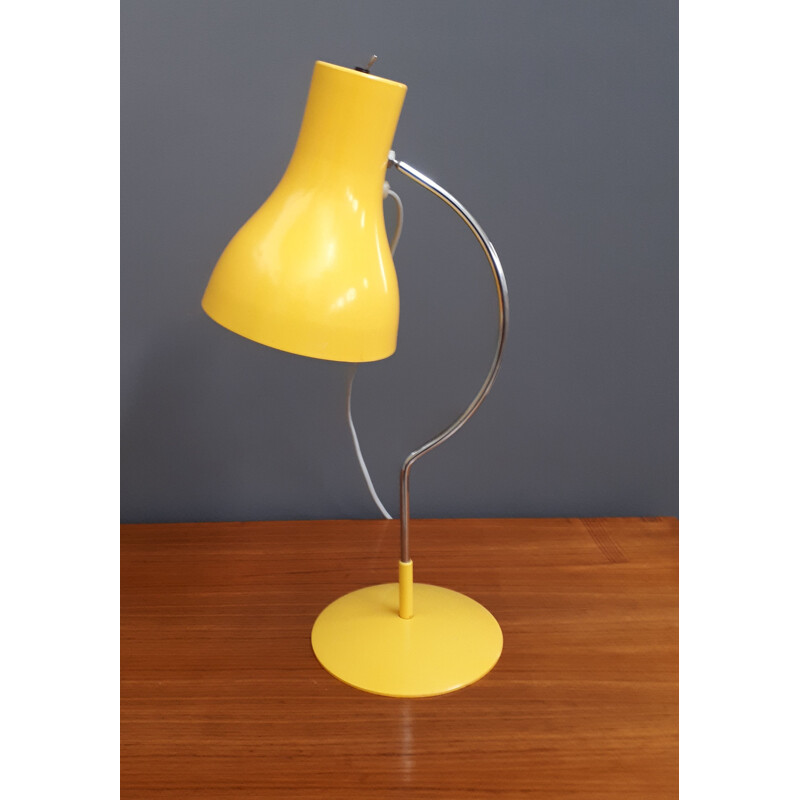 Vintage Yellow j. Hurka table lamp for Napako 1960s