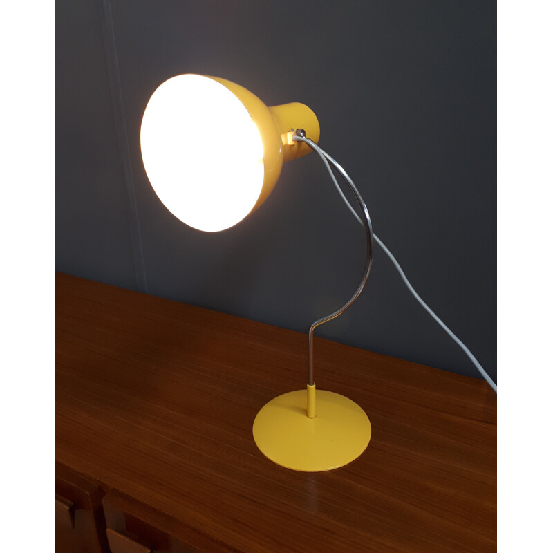 Vintage Yellow j. Hurka table lamp for Napako 1960s