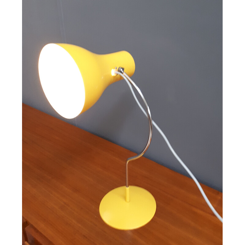 Vintage Yellow j. Hurka table lamp for Napako 1960s