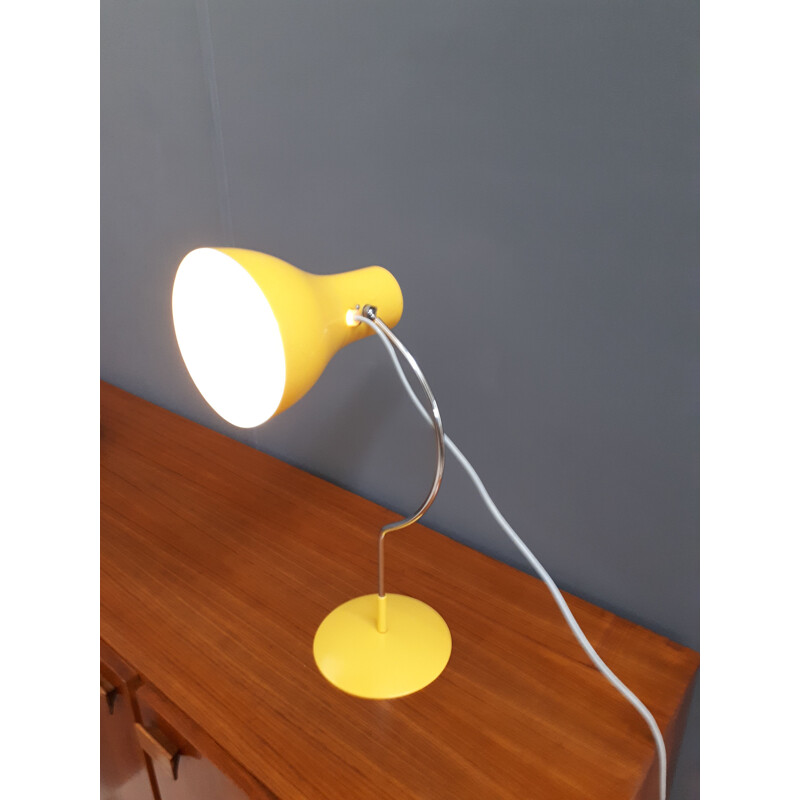 Lampe de table vintage jaune j. Hurka pour Napako 1960