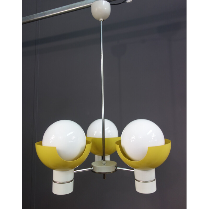 Lustre Vintage Yellow Space age par Napako 1960